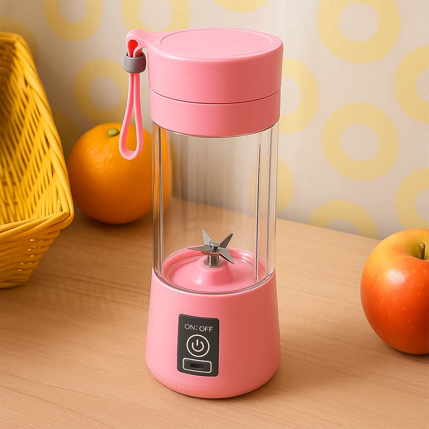 USB Electric Juicer 6-Blades, Blender Mixer Cup (380 ML)